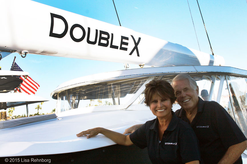 Francesca and I are all smiles on deck of the Double X in Newport Marina. We’re eager for final testing to confirm the boat is ready for the year-long journey ahead. Newport Beach, Calif., November 7, 2015.