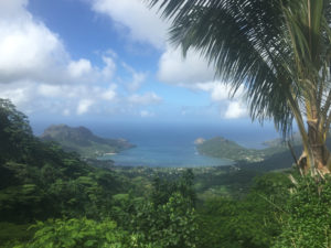 Our first landing spot and temporary home in the Marquesas Islands after leaving San Francisco. Taiohae Bay, Nuku Hiva, August 11, 2016. Photo: Z. Hanna