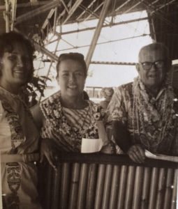 My parents Carl and Edith Rehnborg with family friend Simone Hintze leaving the Tahiti airport days after the assassination of John F. Kennedy in 1963.