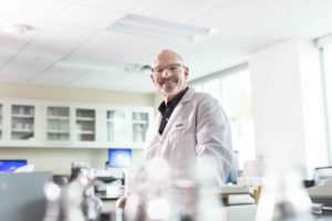 Keith Randolph, PhD, Nutrilite Health Institute Technology Strategist, takes a break in the lab for this photo. Dr. Randolph and his research have been instrumental in helping to ensure Nutrilite food supplements align with current research.