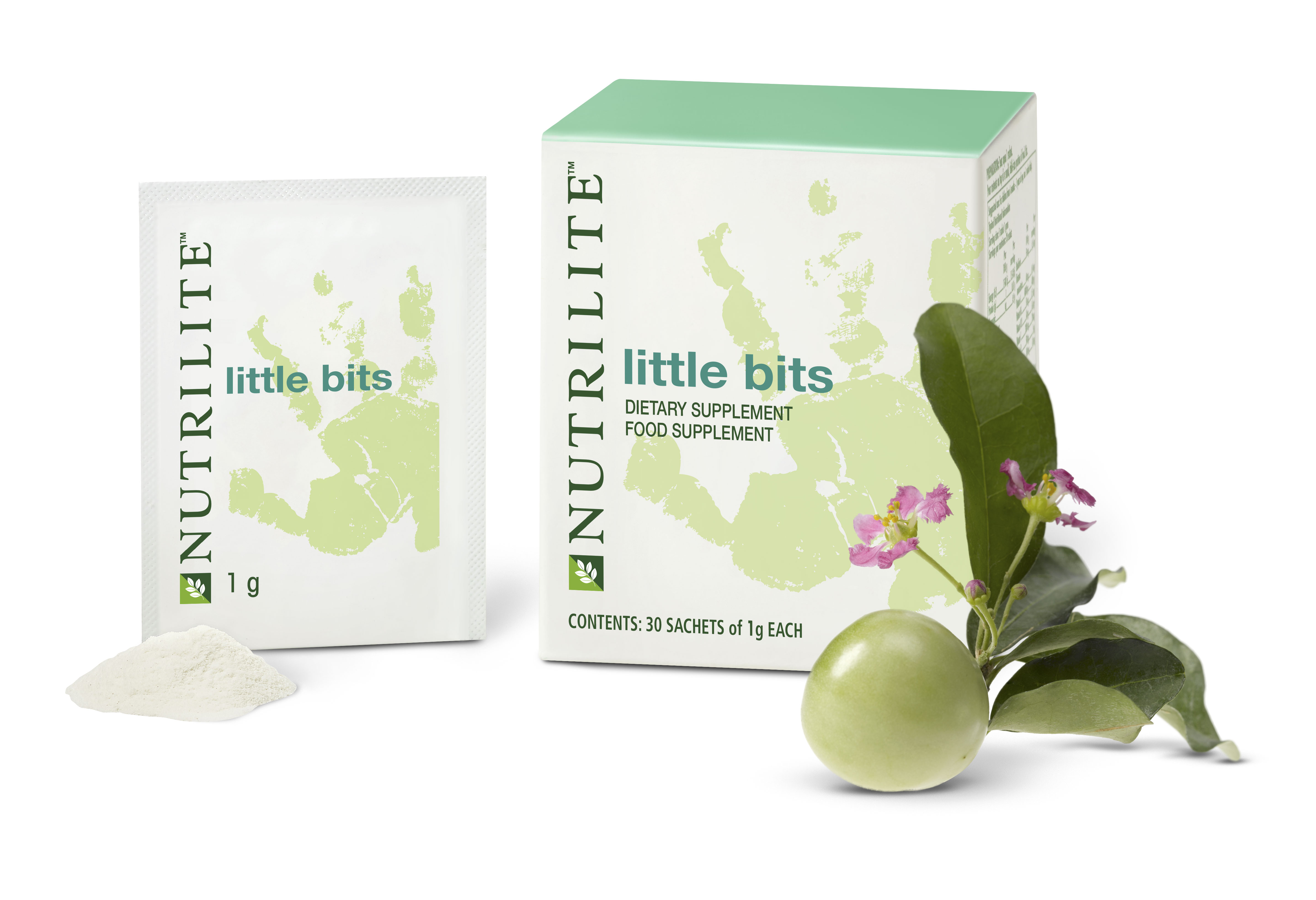 NUTRILITE™ Little Bits™ is the first and only micronutrient supplement for malnutrition enhanced with plant materials.* Each one-gram packet contains 15 essential vitamins and minerals and is a proven solution to fight global childhood malnutrition.  * ORC International