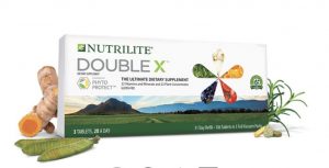 Nutrilite Double X food supplement. Packed with essential vitamins, minerals and plant concentrates. Contains natural pigments from every color on the phytonutrient spectrum.
