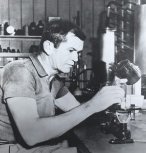 My father busy at work in his Balboa Island laboratory. He was passionate about creating supplements to help people. Balboa Island, Calif., October 1938.