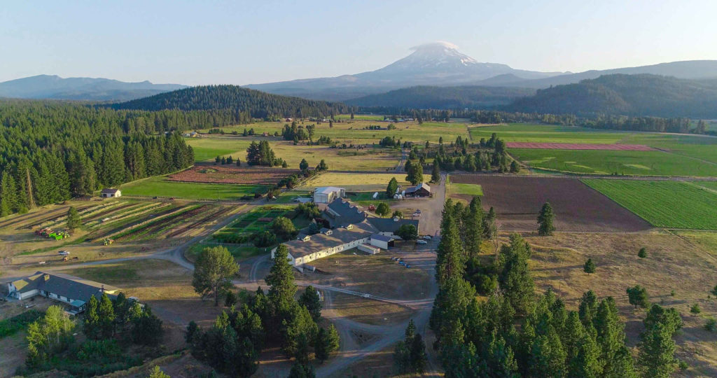 Aerial view of Trout Lake Farm West. Washington, 2021.Sustainable farming, which has always been a part of our DNA, moves us one step closer to a healthy planet and bright future.